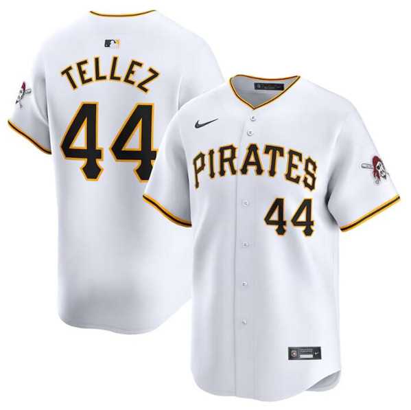 Men%27s Pittsburgh Pirates #44 Rowdy Tellez White Home Limited Baseball Stitched Jersey Dzhi